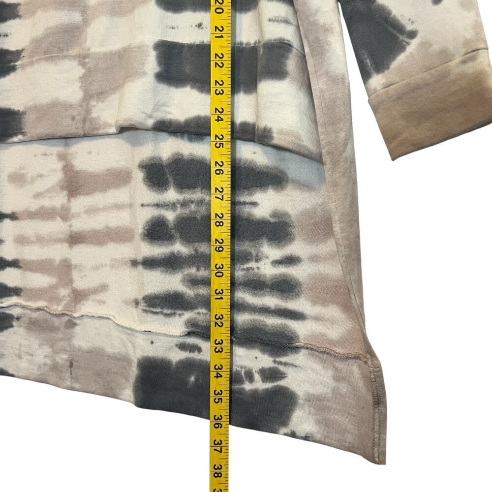 Go Couture Women’s Tunic Hi Low Sweatshirt Gray Tie Dye Size Medium Stretch NWT - Picture 7 of 9